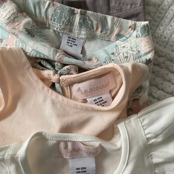 NWT Savannah Girl’s 4 Piece Summer Outfits 12 Months - Picture 3 of 9